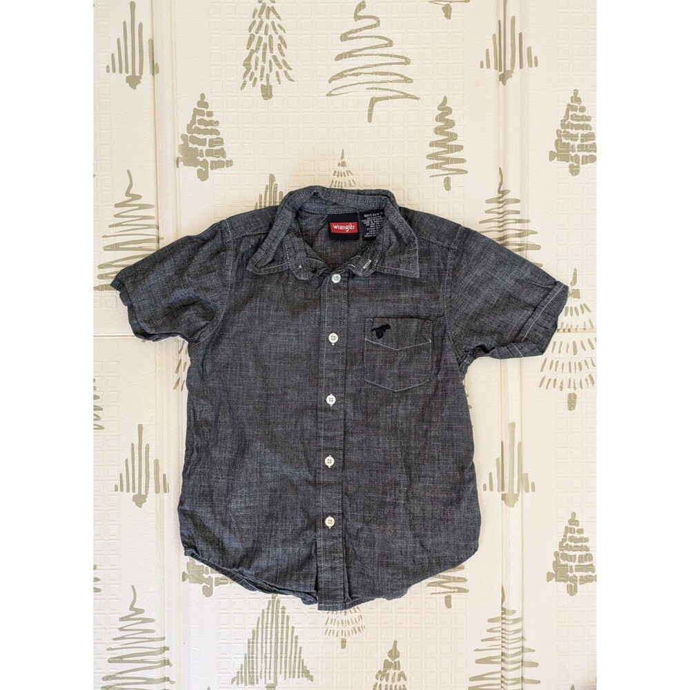 Boys 4T 5T Clothing Lot 7pc Tommy Hilfiger Wrangler H&M Cat & Jack Shirts Jeans - Picture 5 of 9